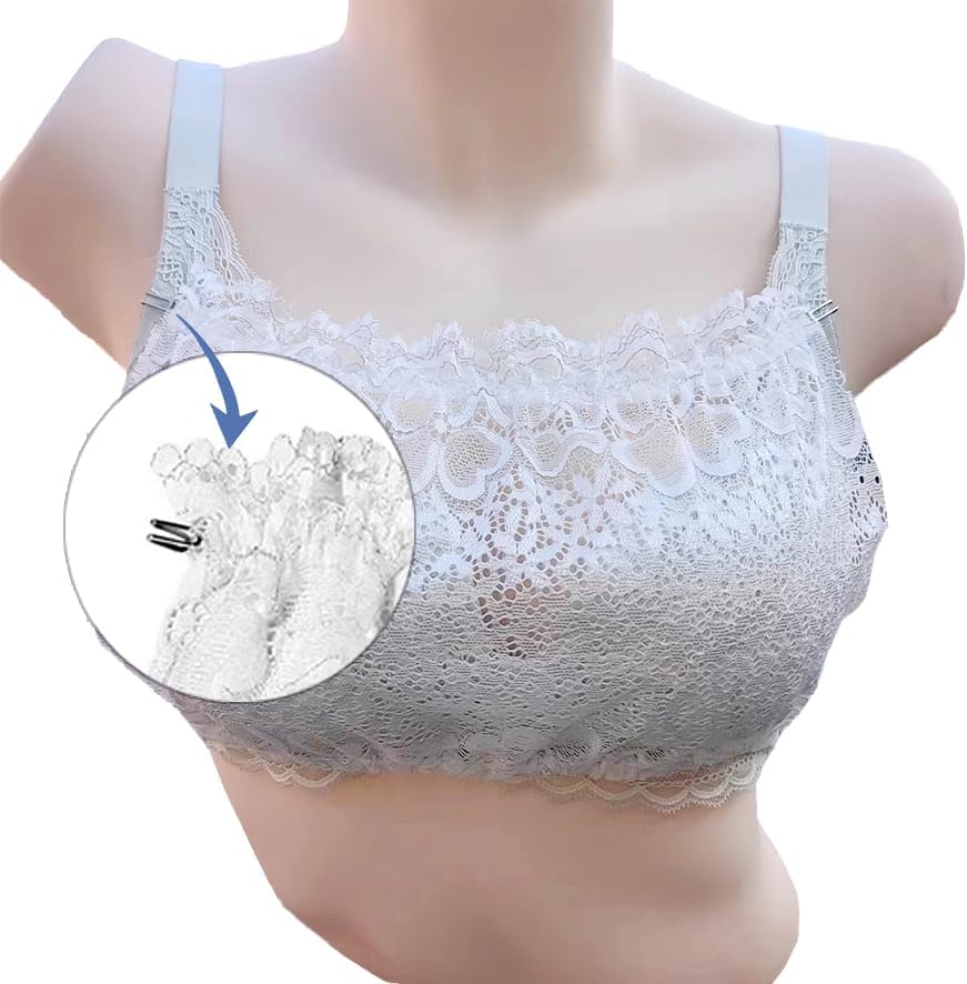 Lace Cleavage Cover Modesty Panel Hook to Bra Insert Mock Camisole Sets, Anti-exposure Brooch Pins - Image 4
