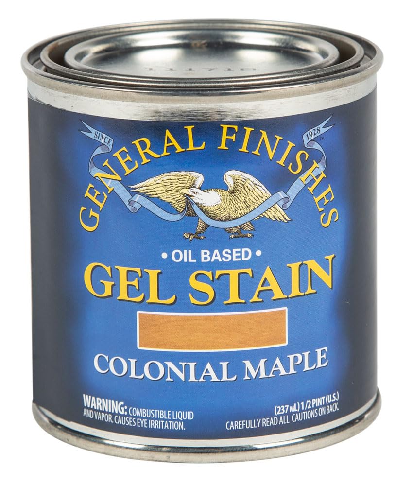 General Finishes Oil Base Gel Stain, 1/2 Pint, Colonial Maple