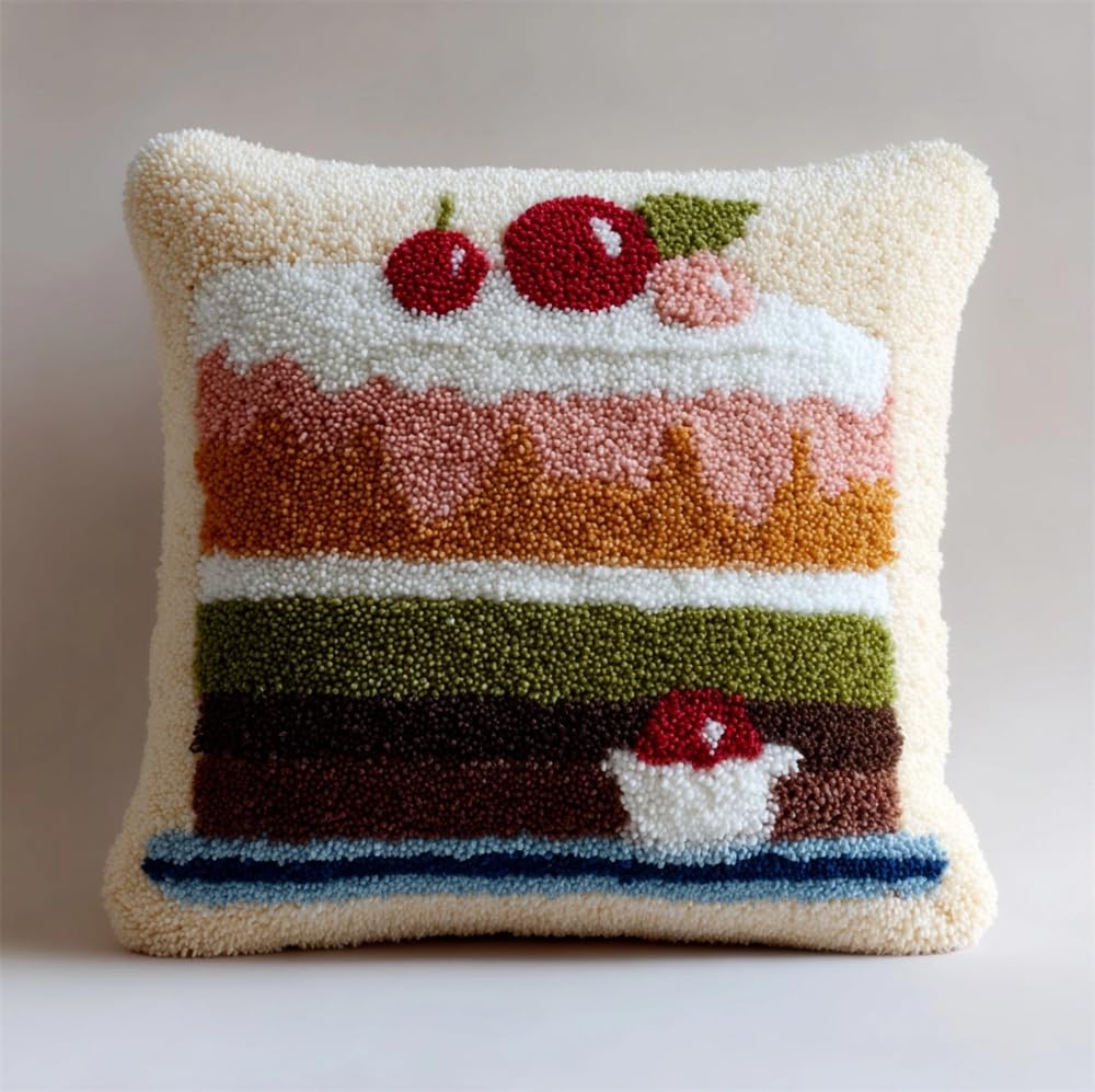 Taxpy Latch Hook Kit Pillow Cake 17X17In