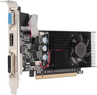 GT610 Graphics Card, 2GB 64Bit DDR3 GPU PC Graphics Card HDMI DVI VGA PCIe 2.0, High Speed 1 Phase Power Supply Video Graphics Card with Cooling