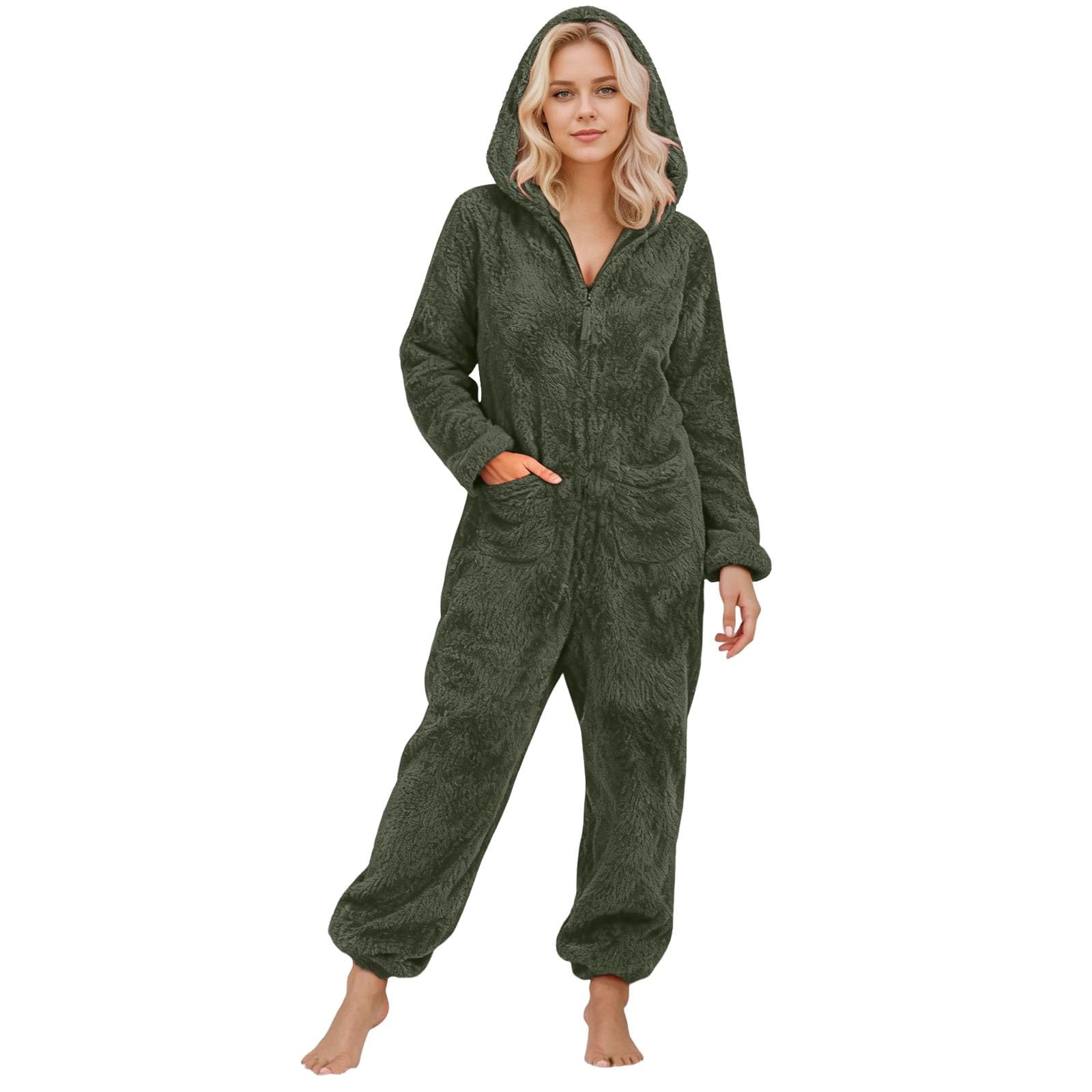 Enterizo de Invierno para Mujer, con Capucha y Forro Polar Suave.