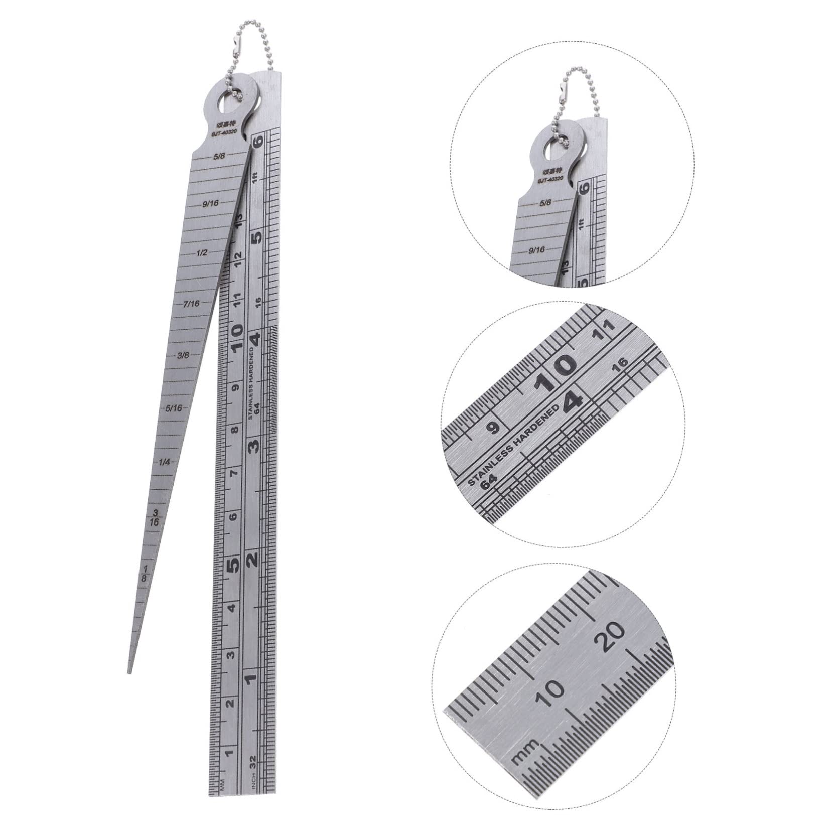 Mikikit 1 Ruler Taper Welding Gauge Practical Taper Gauge Stainless Steel Taper Gauge Taper Metric Welding Gauge Stainless Steel Welding Gauge Welding Taper Gauge Welder Measuring Tool
