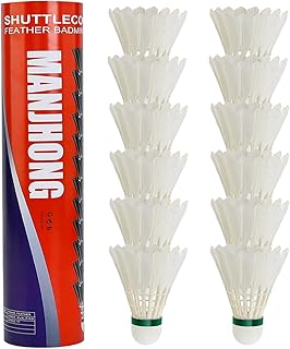 MANJHONG Badminton Feather Shuttlecocks Training Birdies Set for Racket Sports