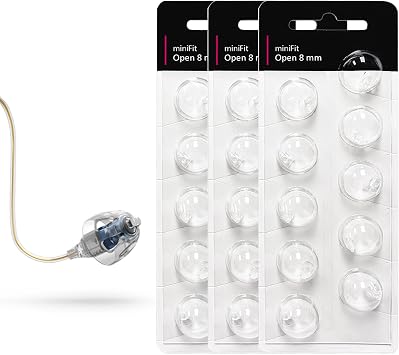 30 Pcs Minifit Open Domes for Oticon 8mm Compatible Replacement Tips for Oticon Hearing Aids, Premium Universal Domes for Oticon Hearing Aid Supplies