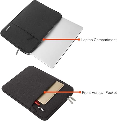 Miniatura 4 de MOSISO Funda vertical de poliéster con bolsillo para laptop de 17 a 17.3 pulgadas, para computadora Dell, HP, Lenovo, Asus, Acer y Alienware, negro