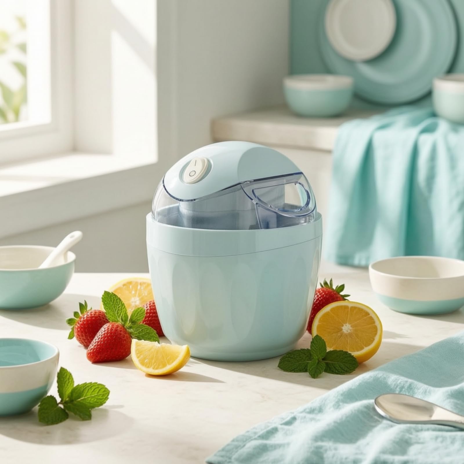 Máquina Helados con Tapa Eléctrico con Tapa Suave Electrodoméstico para Familias, color to 3