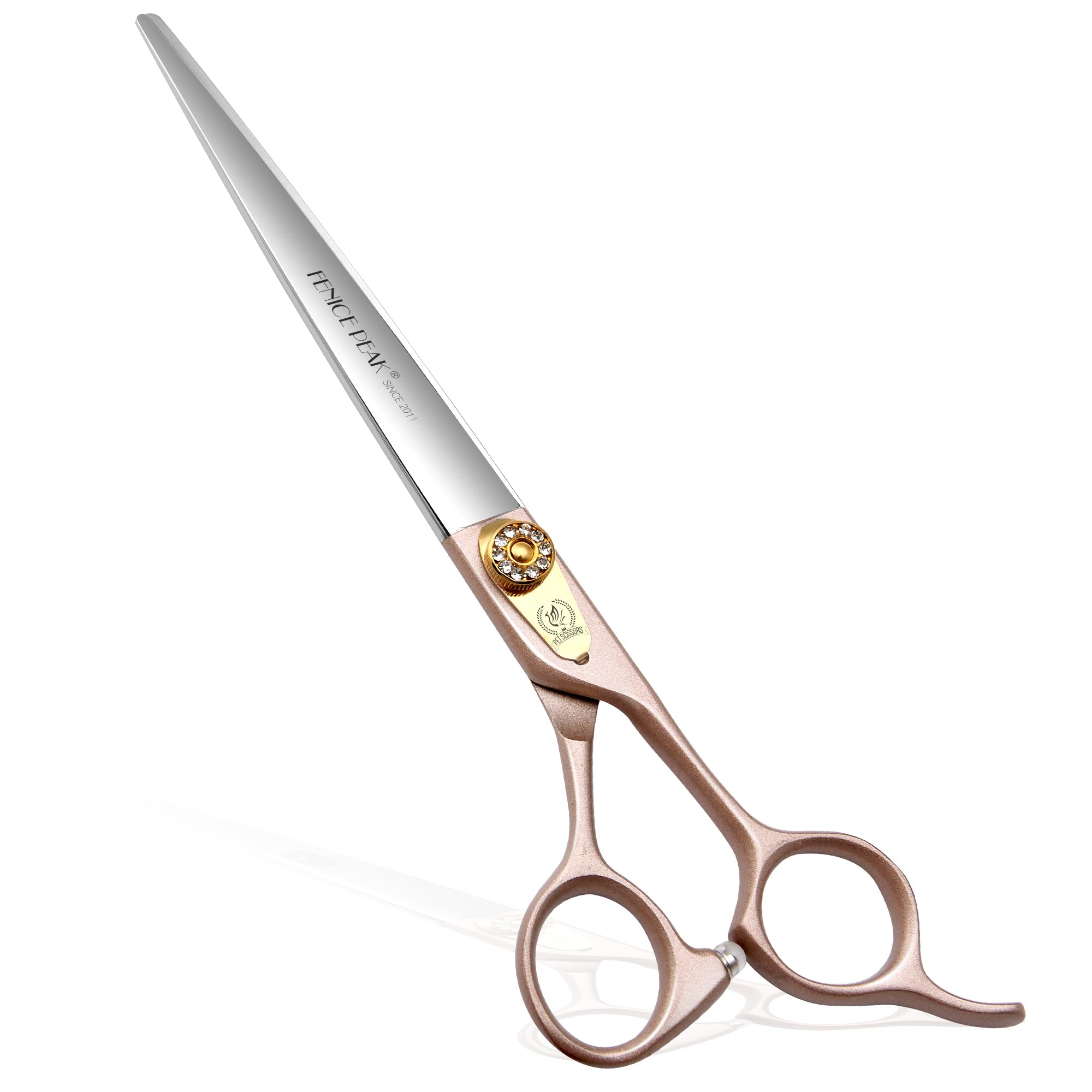 Ciseaux de toilettage professionnels en acier inoxydable 440C - Or rose - 17,8 cm