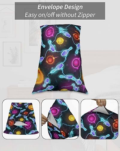 Miniatura 7 de Fundas de almohada deportivas de bolos tamaño Queen, 2 paquetes de fundas de almohada suaves para sofá, sofá de cuerpo largo, funda de cojín lumbar