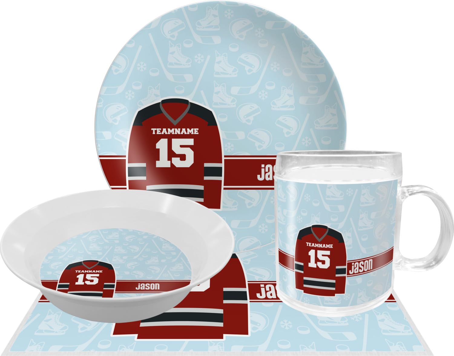 Personalized Hockey Melamine Bowl - 12 oz