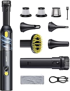 AUXITO Aspirador Coche,Potente 24000pa,4 En 1 Aspiradora de Mano sin Cable con Herramienta para Mascotas,Portátil y Ligero,Recargable por USB,Mini Aspiradora para Coche,Pelo De Mascotas,Hogar(Oscuro)