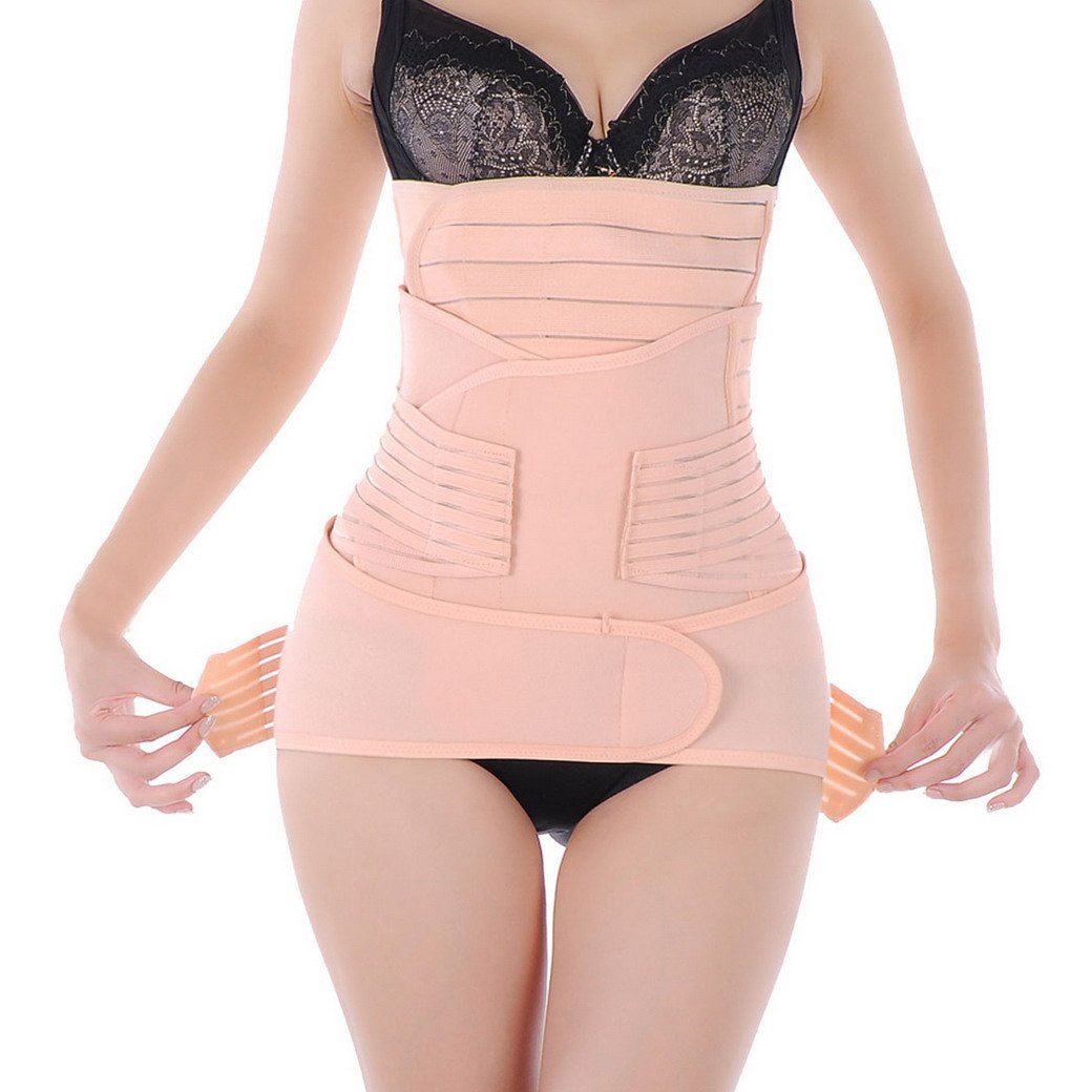 EQMUMBABY Postpartum Strip Abdomen Belt Belly and Waist and Pelvis Maternity Body Support Band 3 Sets - Three