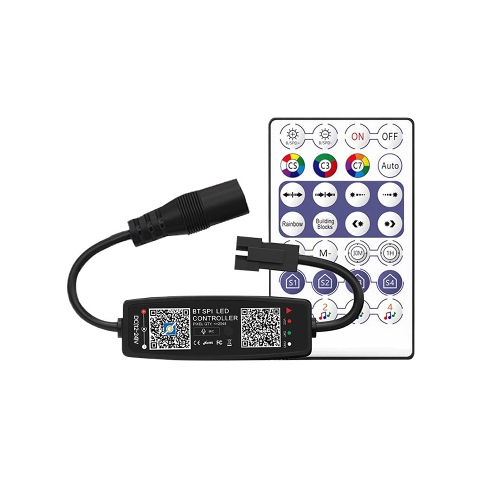 Contrôleur Bluetooth WS2812B pour ruban LED pixel et musique via USB 5V