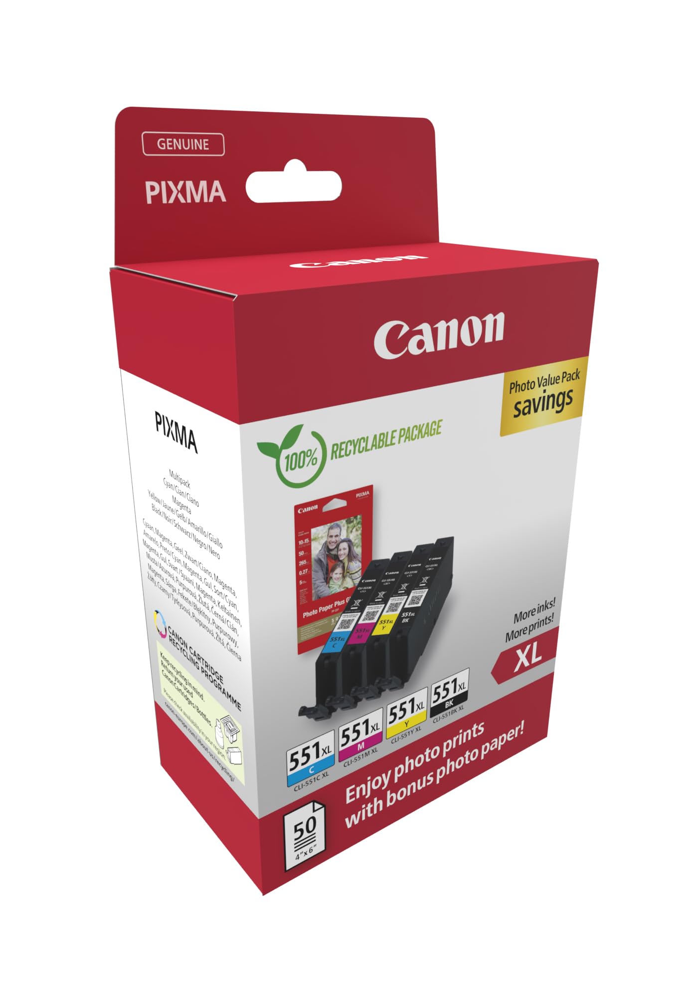Recambio Compatible Impresoras Canon Canon PGI-580 + CLI-581, Cartuchos De Tinta Original, 5 Cartuchos Recambio Impresora Canon Tr Ts