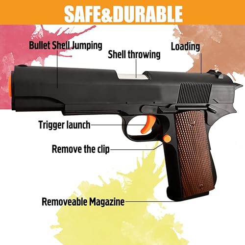 Miniatura 4 de Pistola de juguete de bala suave, pistola de juguete genial, balas de espuma suave con 3 revistas, 80 dardos suaves de EVA, carcasa de espuma de
