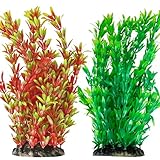 Vivifying Plantes d’Aquarium artificielles, Lot de 2 Plantes en Plastique de 25 cm pour Aquariums et bacs à Poissons