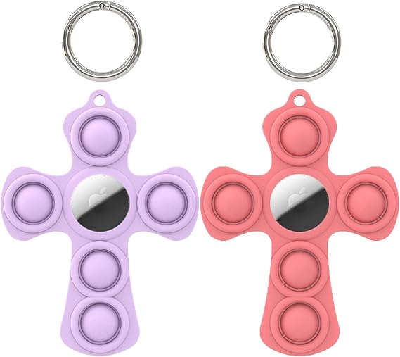 2 pack compatible for apple airtag holder airtag case multipurpose pop it fidget toy airtags keychain air tag holder tracker cover airtag key ri