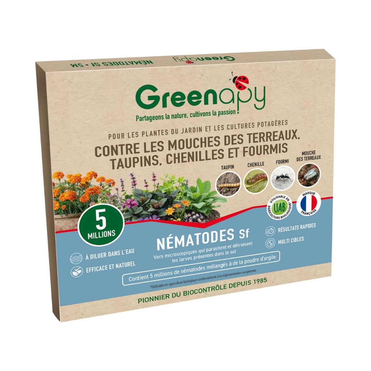 Biotop Nematodi SF 5 Milioni - Antiparassitario Biologico Per Orto E Giardino Contro Mosche Terricole, Elateridi E Bruchi