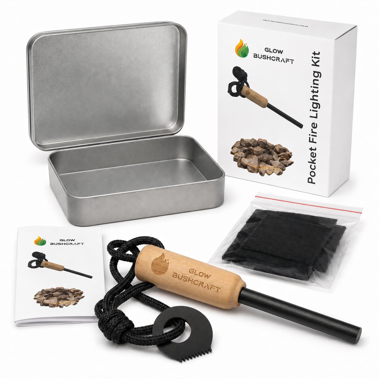 Makstore Kit De Survie – Ferrocérium Géant XXL Avec Grattoir Multi-fonctions Et Paracorde 130 Cm, Allume-feu Pour Camping, Rando Ou Barbecue