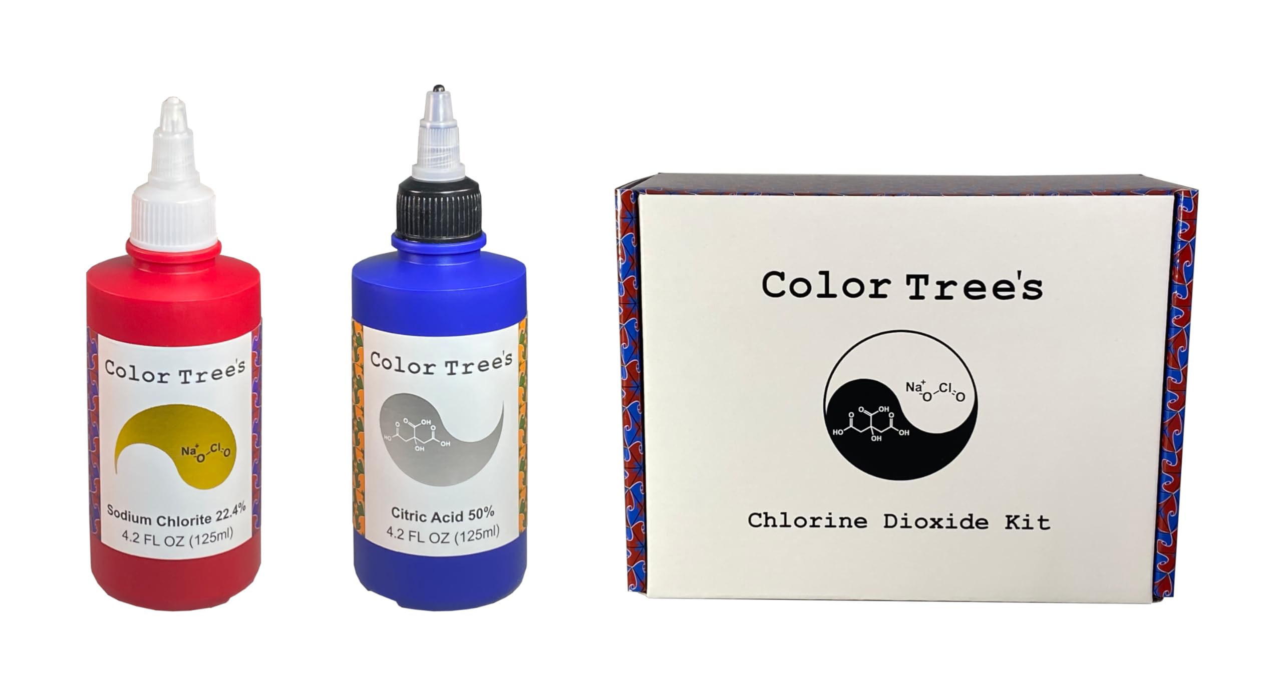 Color Tree's 250ml/8.5oz Chlorine Dioxide CDS Kit - 28% (22.4%) Sodium Chlorite and 50% Citric Acid - Two 125ml HDPE Bottles - ClO2 Kit
