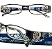 ICU Teal Blue Roses Reading Glasses Spring Temple Hinges Case (+1.75)