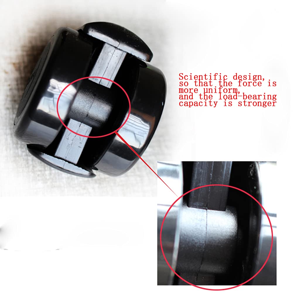 Ruote girevoli in PU silenziose da 2" per carichi Pesanti con Freno, Stelo M11, capacità 200 kg, per sedie da Ufficio, mobili e carrelli - Scorrimento Fluido e