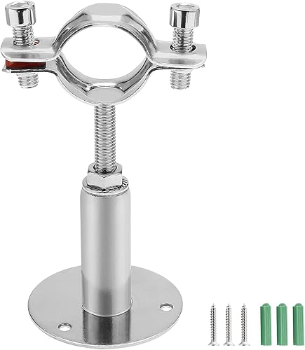 Kyuionty Soporte de tubo de montaje en pared, soporte de tubo ajustable de acero inoxidable para tubo de tubería, diámetro de 1.260in (apto para