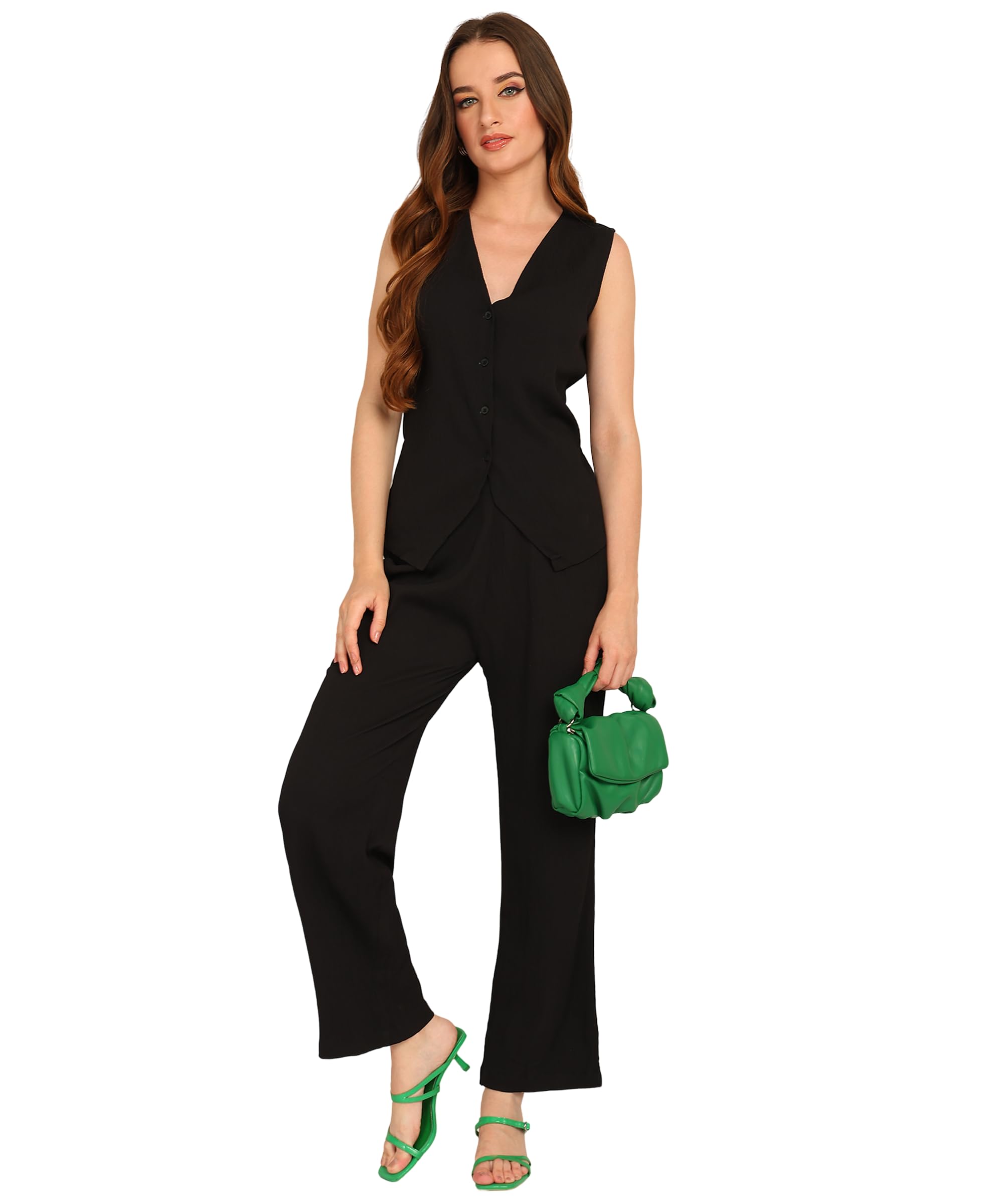Women's Solid Relaxed Fit Co-ords Set
