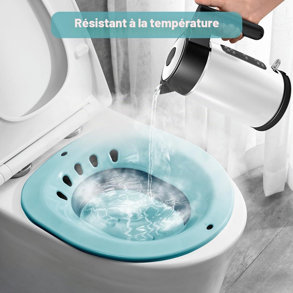 Baignoire pliable pour toilettes, baignoire de siège portable pour traitement des hémorroïdes, soins post-partum, femmes enceintes et personnes âgées (vert foncé)