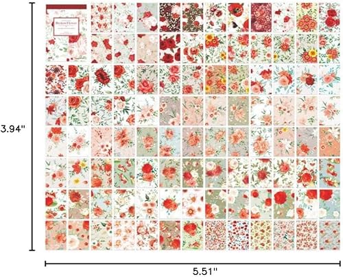 Miniatura 2 de Kit de papel para álbumes de recortes, collage de flores rojas, diario, planificador, materiales, suministros de decoración de diario basura para