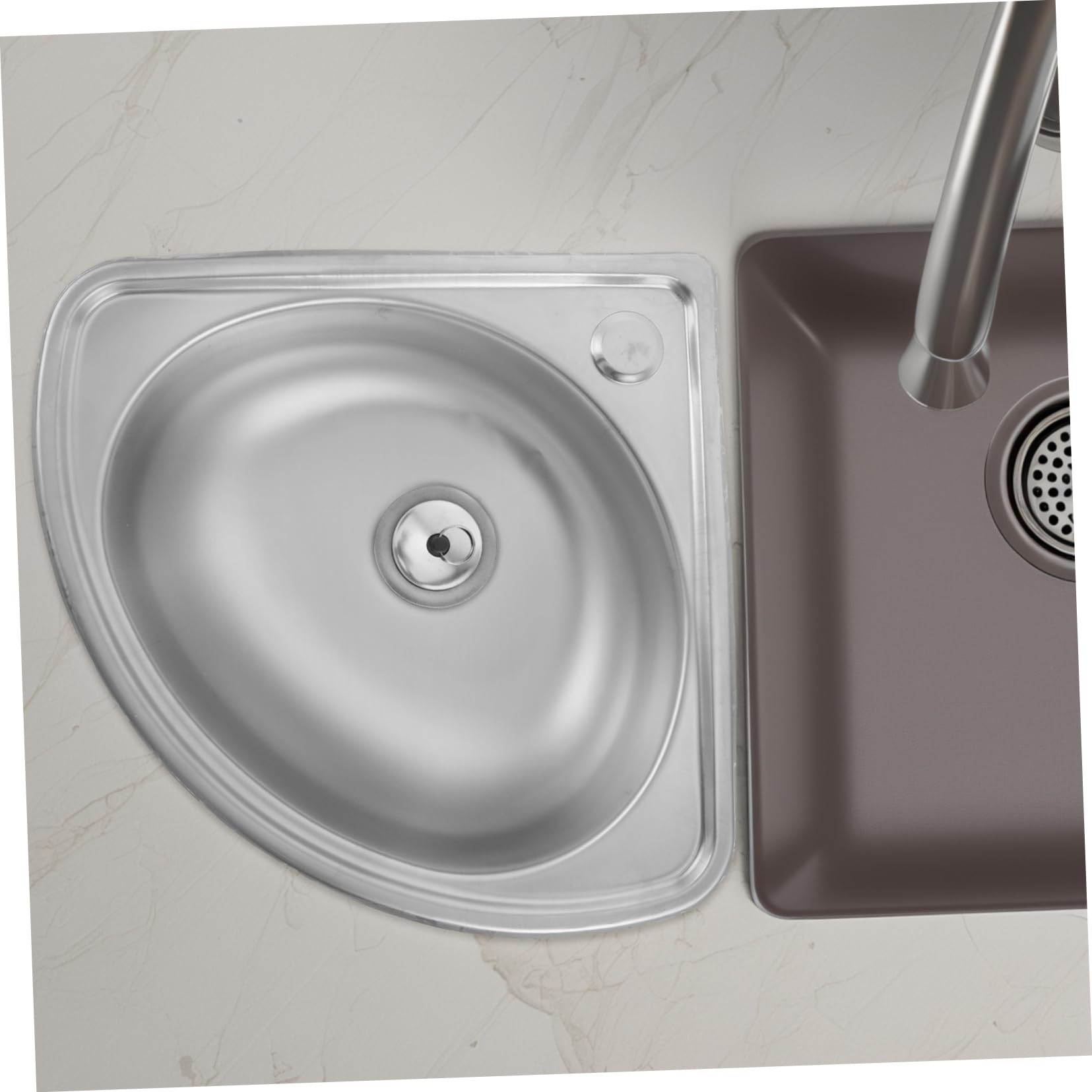 ULTECHNOVO Fregadero Camper de Esquina de Acero Inoxidable Lavabo Triangular Ultrapequeño Seno, Adecuado para Motorhomes y Cocinas Pequeñas Instalación Fácil y Material Varios estilos