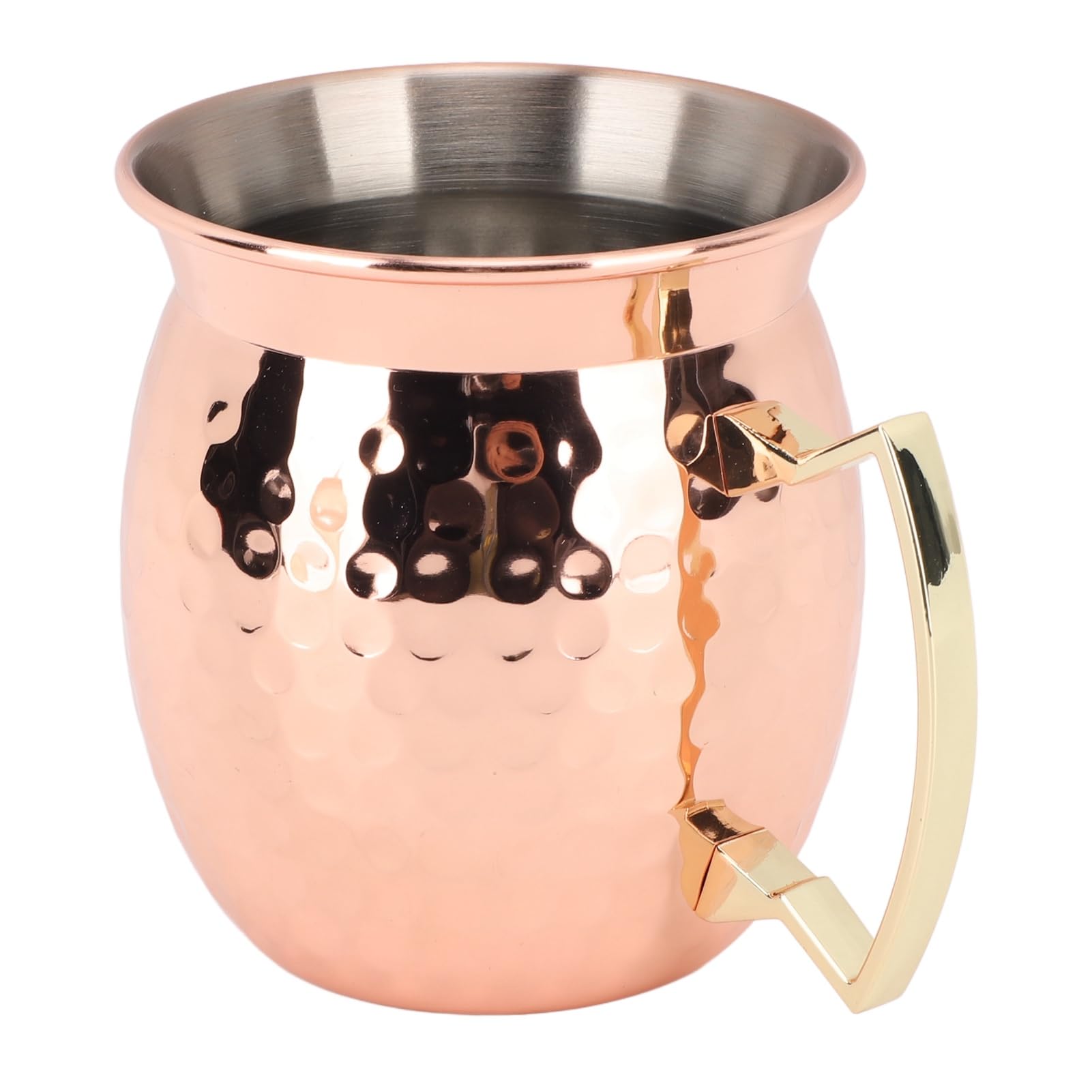 Gavigain Cocktail Mugs,Hammered Cups with 304 Stainless Steel Lining and Handles for Cold Drinks Beer Wine Bars Parties (Type 3)