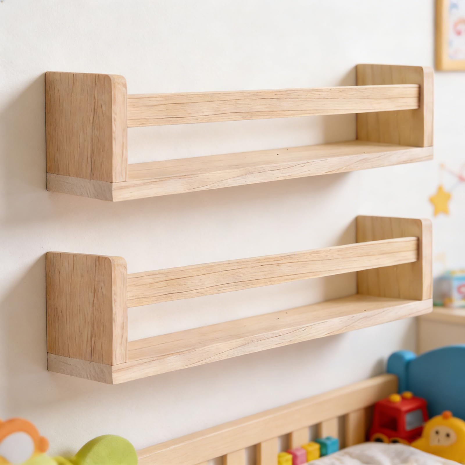 Mensola sospesa decorativa per la cameretta dei bambini progettata per riporre libri, oggetti e ricordi in modo sicuro Decorazioni rurali per la cameretta dei bambini