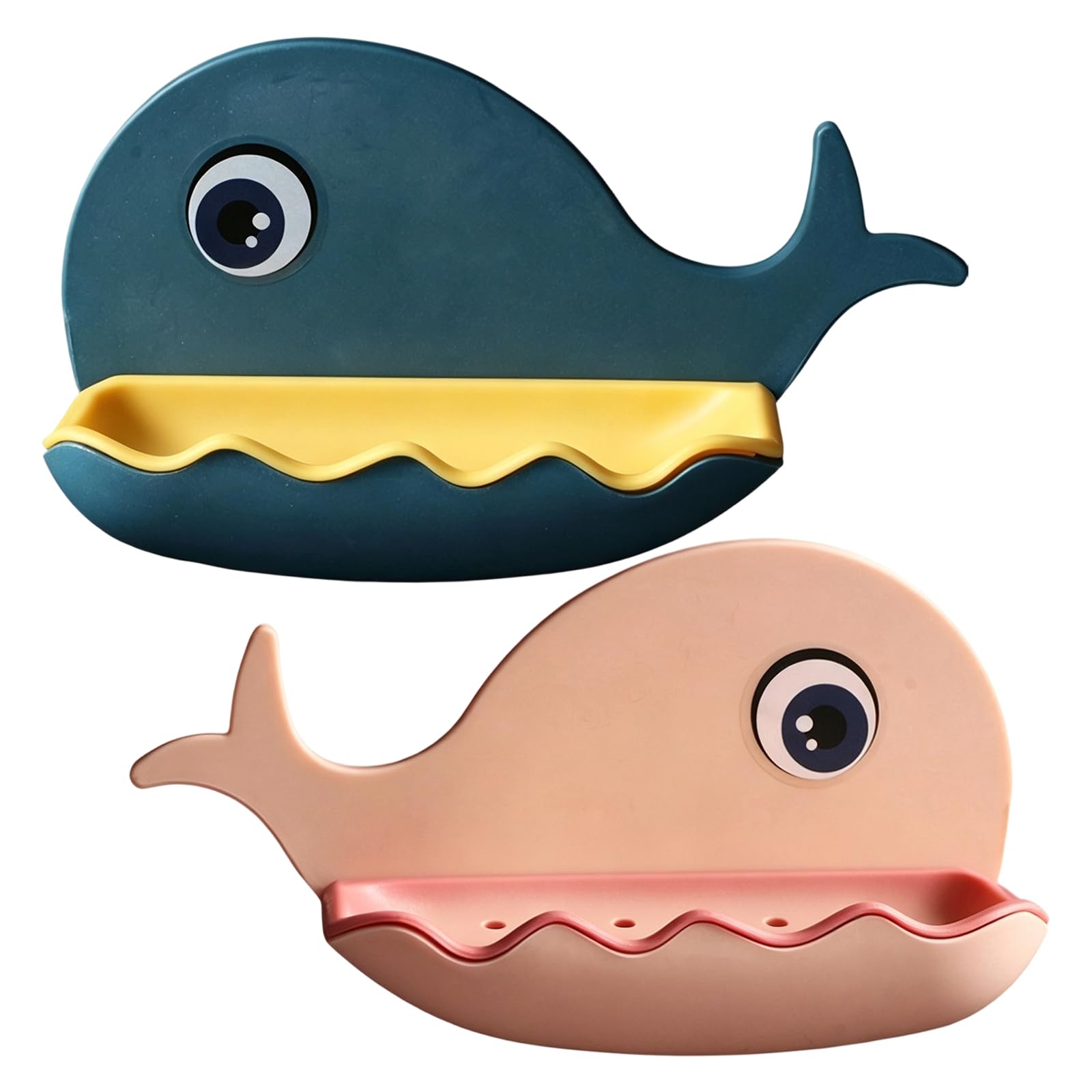 TFAOYS Whale Themed Bathroom Shelf Watertight Wall Mount Soap Dishes Drillless Required Easy Installation Dishes Tray