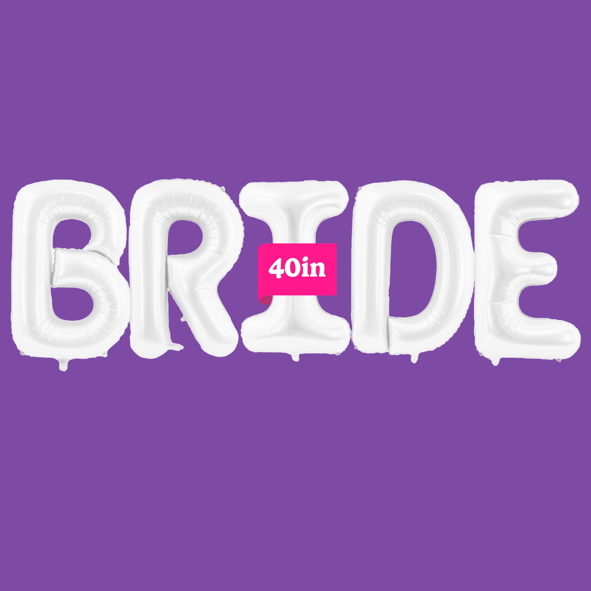 HOUSE OF PARTY Bride Balloon - 40'' Foil Balloons for Wedding Bridal Shower Engagement Party Decor - Bachelorette Party Supplies for Bride-to-Be! (