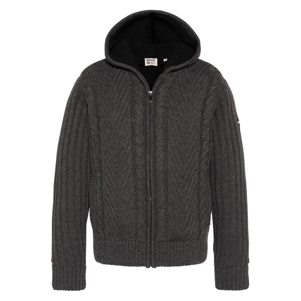 Schott Nyc Men's Grey Zip Sherpa Jacketman Schott Plenzo, S