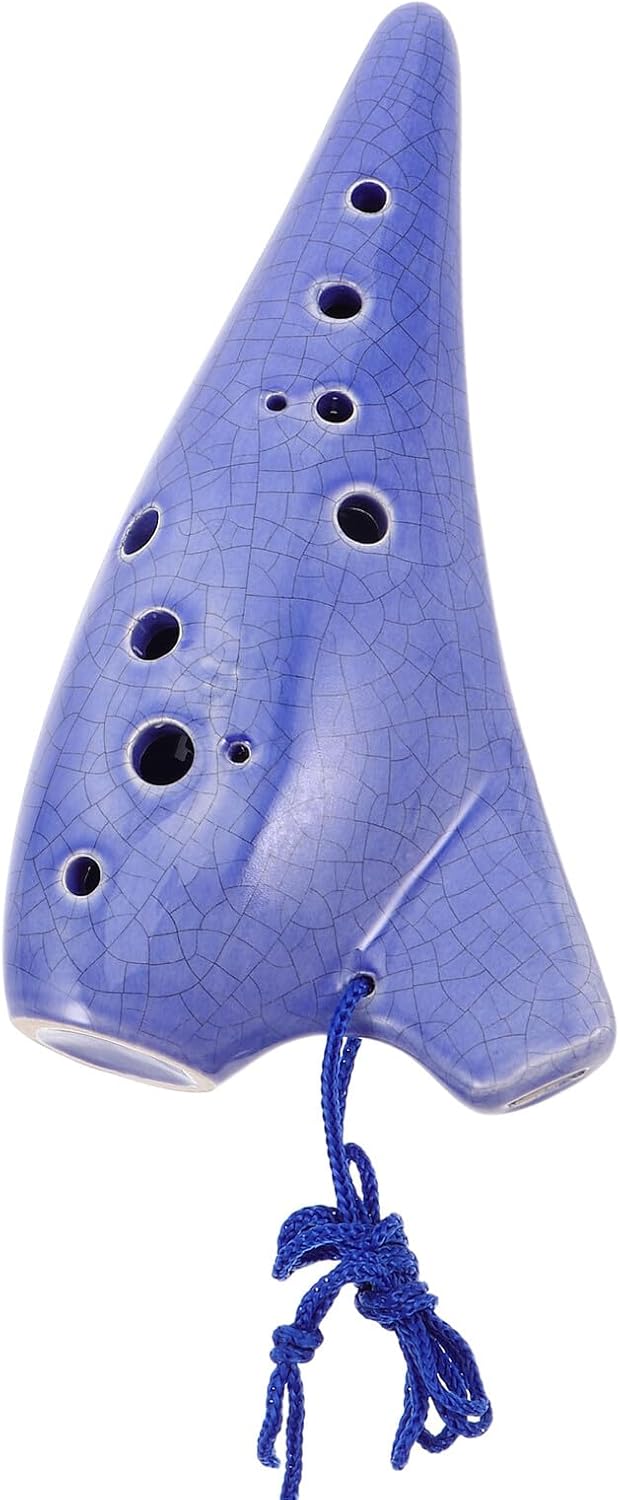 UPKOCH 12-hole Ceramic Ocarina Flute for Beginners, Wind Ocarina Musical Instrument with Ice Purple Finish, Student Practice and Educational Woodwind Instrument for Parties and Learning