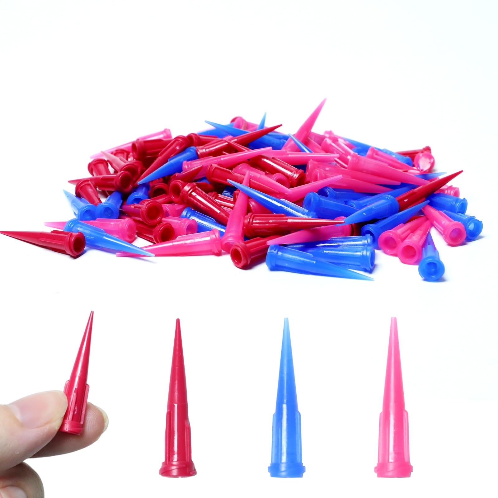 Plastic Dispenser Tips 120Pcs,Glue Tips for Glue Bottles,Adhesive Dispensing Tip,Tapered Dispenser Needle Tips Accessory Parts(20G 22G 25G)