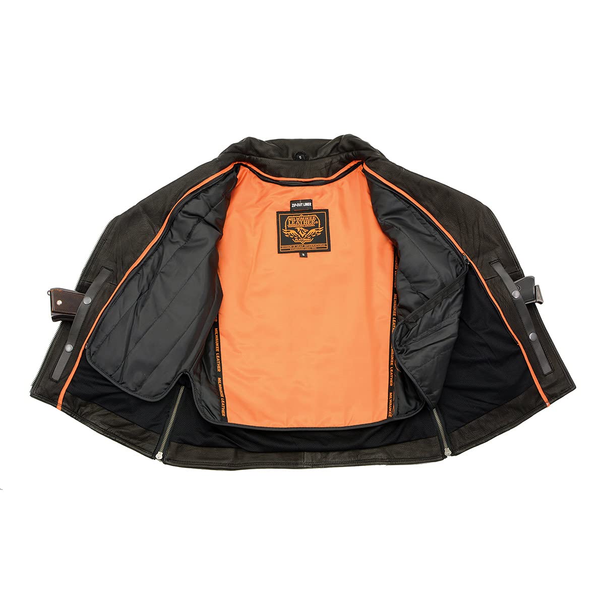 Milwaukee Leather MLL2581 Womens Black Classic Leather Lightweight Long Length Vented Jacket — view 4