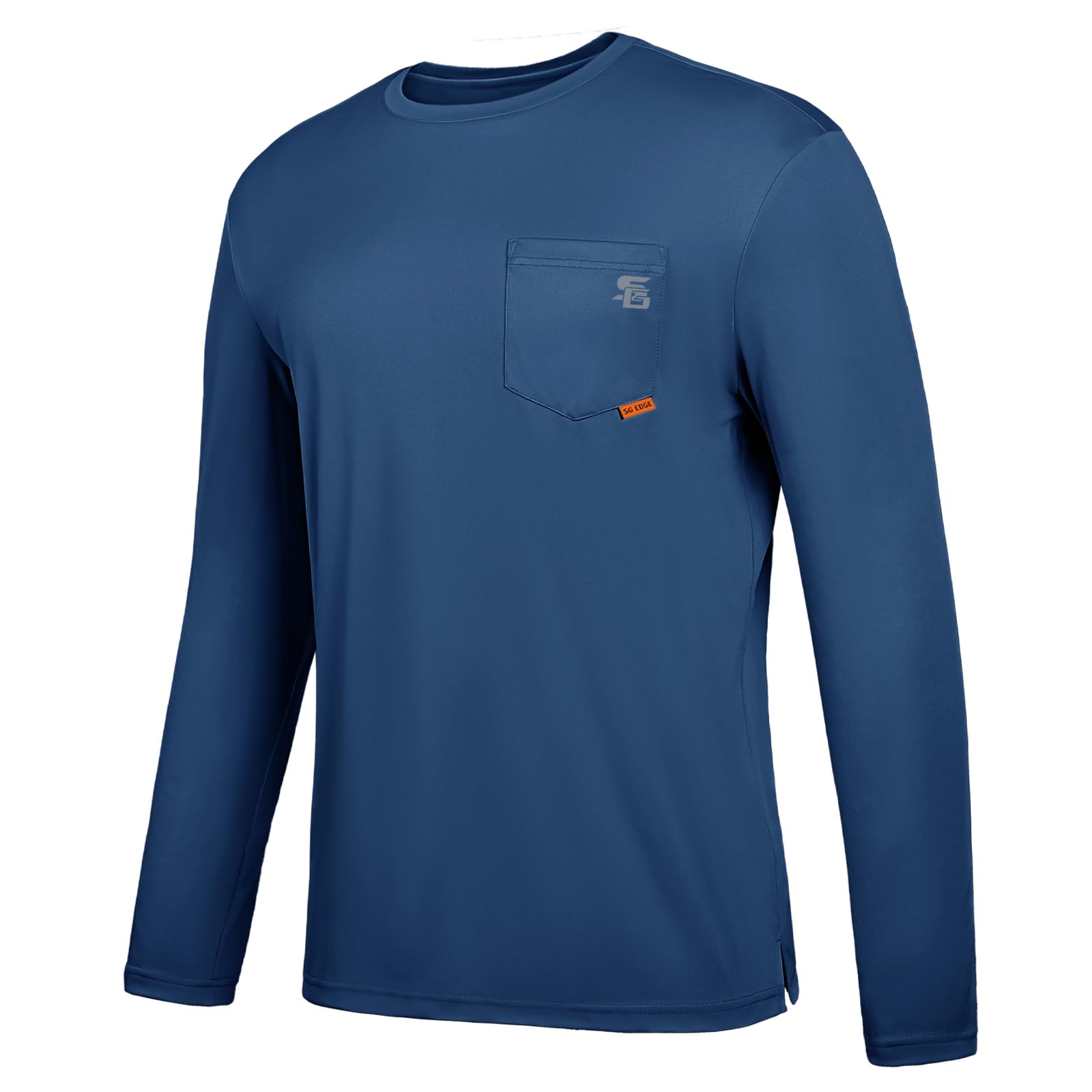 SG Edge Men's Rash Guard Shirts UPF 50+ Moisture Wicking Long Sleeve Chest Pocket Quick Dry Lightweight