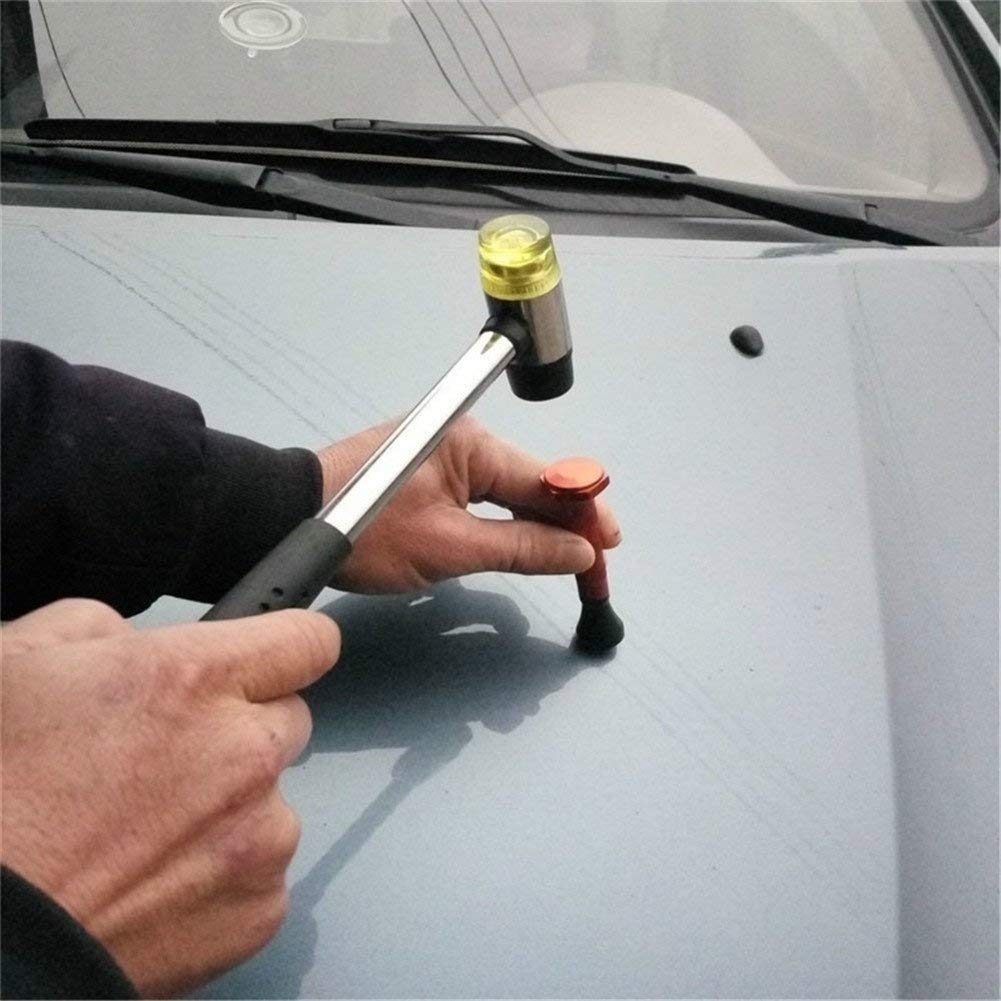 G&S GS Werkzeuge für lackschadenfreie Ausbeultechnik, 10-teiliges Set, Gummihammer, Formspitzen, Ausbeulwerkzeuge, für Auto- / Kühlschranktür-Reparatur