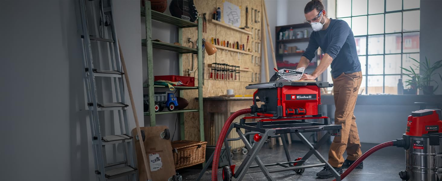 Einhell TE-TS 36/8 T Li-Solo Power X-Change - Sierra circular de mesa con batería (36 V, 70 mm de altura de corte, hoja de sierra de 210 mm de diámetro, ancho de mesa, tope paralelo, incluye hoja de