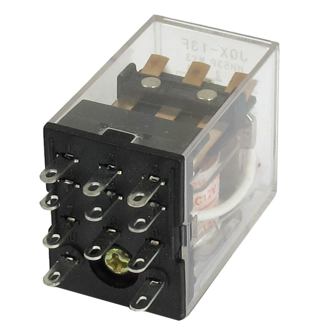 FIYA IIVVERR JQX-13F MY3 AC 12V Coil 11-Pin 3PDT Red LED Electromagnetic Relay(JQX-13F MY3 AC 12V Bobina 11-Pin 3PDT Rojo LED Relé electromagnético