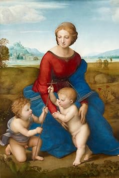 Laminated Raphael Madonna of the Meadow Baby Realism Romantic Artwork Raffaello Prints Biblical Drawings Portrait Painting Wall Art Renaissance Posters Poster Dry Erase Wall Art 16x24