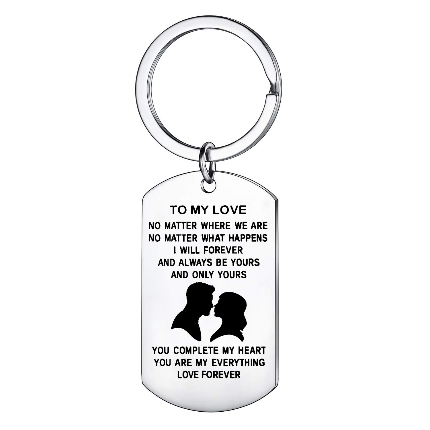 Wife Husband Best Friend Keychain to My Soulmate Love Valentines Day Anniversary Day Gifts Christmas Gift for Lover (to My Love - No Matter Where Style 02)