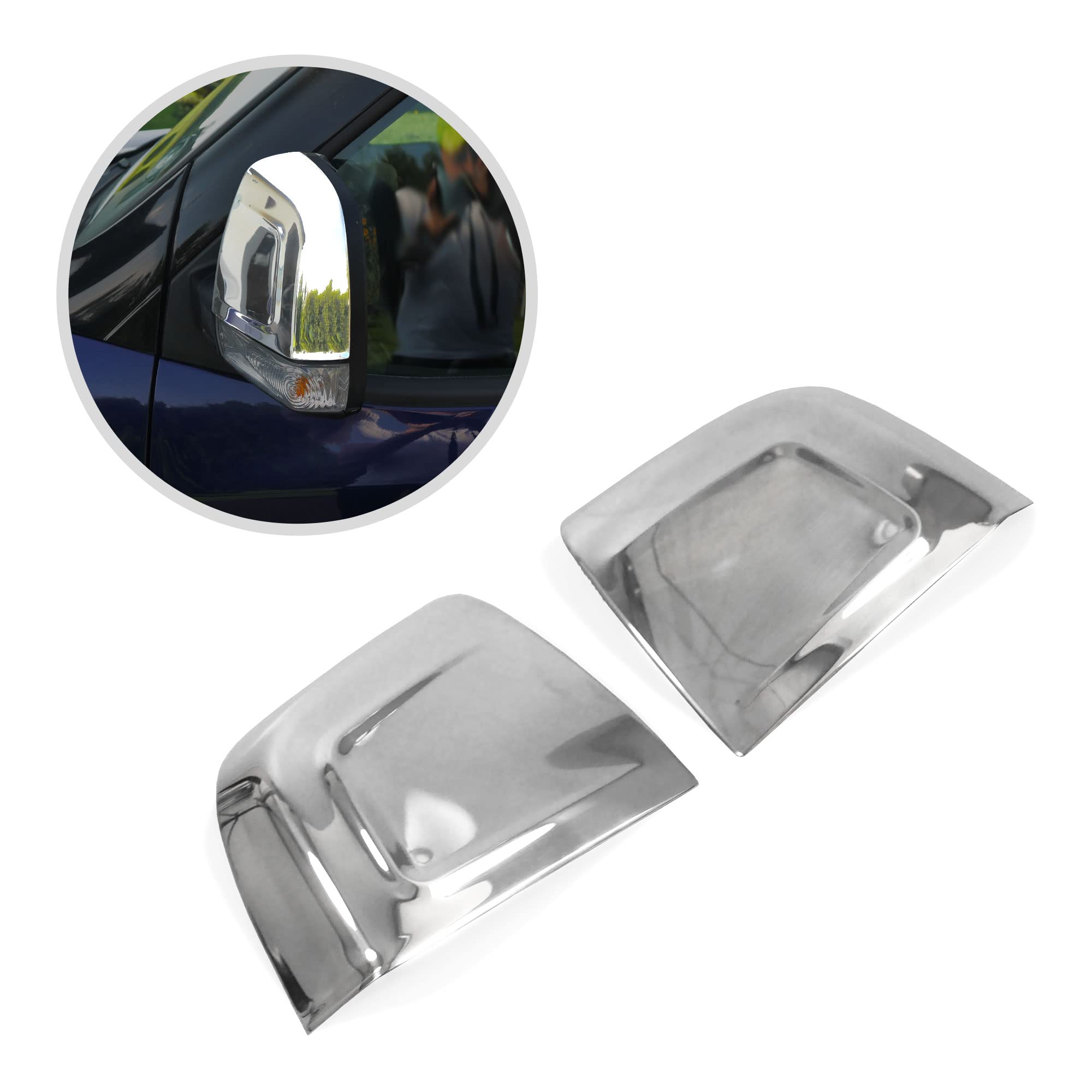 CHROMEMASTER | Nakładki na Lusterka Zewnętrzne | Kompatybilne z Opel Combo IV 2011-2018 | Stal nierdzewna; Osłony Lusterek to Niepowtarzalny Wygląd Auta i Ochrona Przed Uszkodzeniem