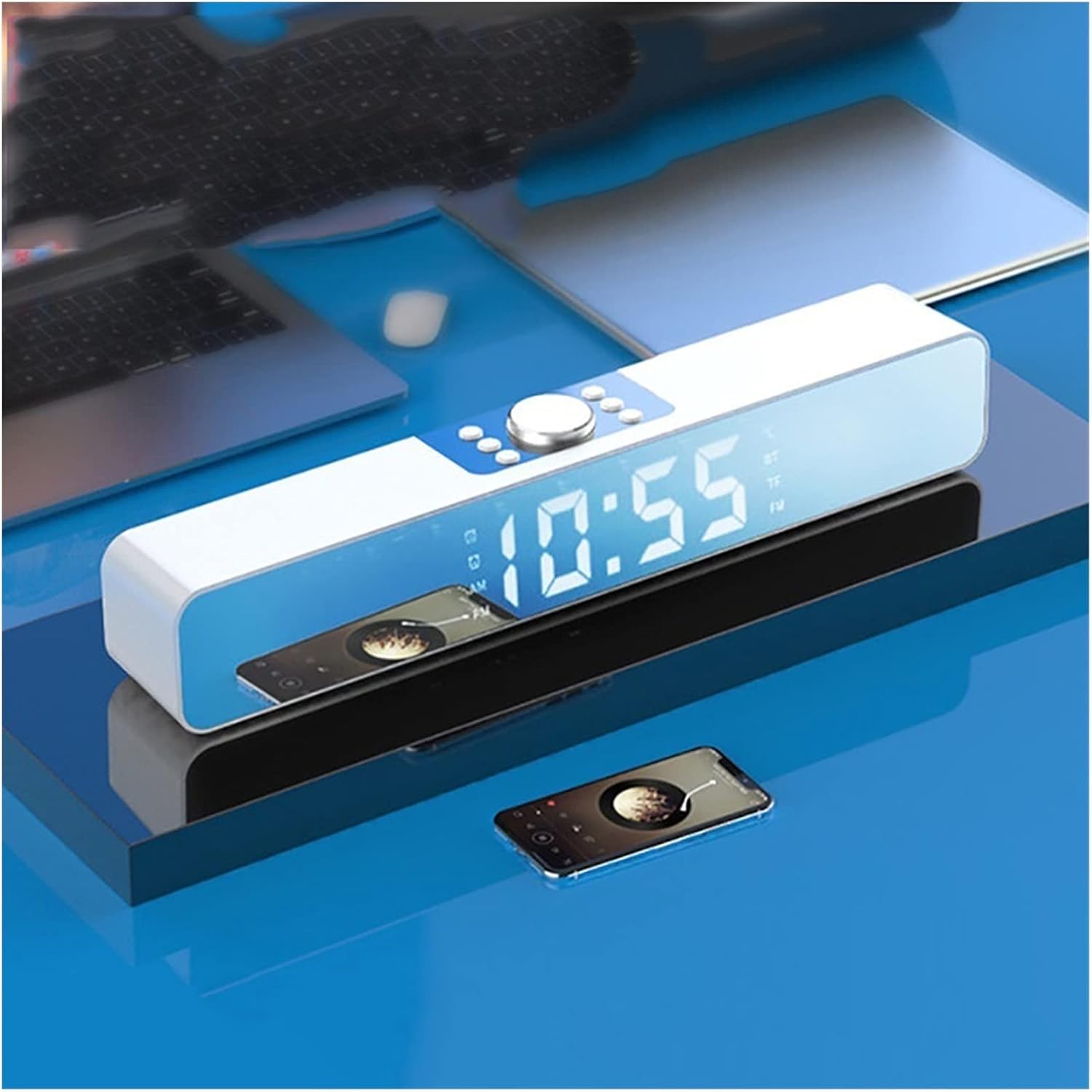 コンピュータスピーカー 導いたサウンドバー テレビbluetoothスピーカーホームシアターサウンドバー Fm ラジオアラームクロックワイヤレスサブウーファー コンピューター パソコンゲーミングスピーカーを監視します Color B スピーカー コンピュータスピーカー 導いたサウンドバー テレビbluetoothスピーカーホームシアターサウンドバー Fm ラジオアラームクロックワイヤレスサブウーファー コンピューター パソコンゲーミングスピーカーを監視します Color B スピーカー