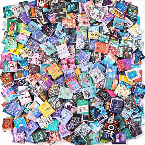 DIYDEC 500pcs Mini Books Miniatures Dollhouse Books for Anxiety Bookshelf Tiny Plastic Books for Dollhouse Decor Accessories DIY Crafting Library Bookshelf Fillers