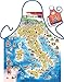 Produktbild Italien Landkarte Motiv Kochschürze Sehenswürdigkeiten Italien Schürze : Italian Map -- Themenschürze mit Minischürze für Flaschen