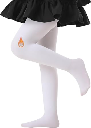 SUREPOCH Girls Fleece Lined Tights Thermal Warm Tights Footed for Winter Toddler Fleece Stockings for Kids 2t 4-6 7-8 10-12