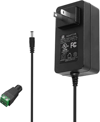 Pandery 24V 2A 48W Power Supply,100-240V AC to 24V DC Converter,5.5x2.1mm DC Output Jack,UL Listed Adapter for LED Strip Lights,CCTV Cameras, Lighting Transformers